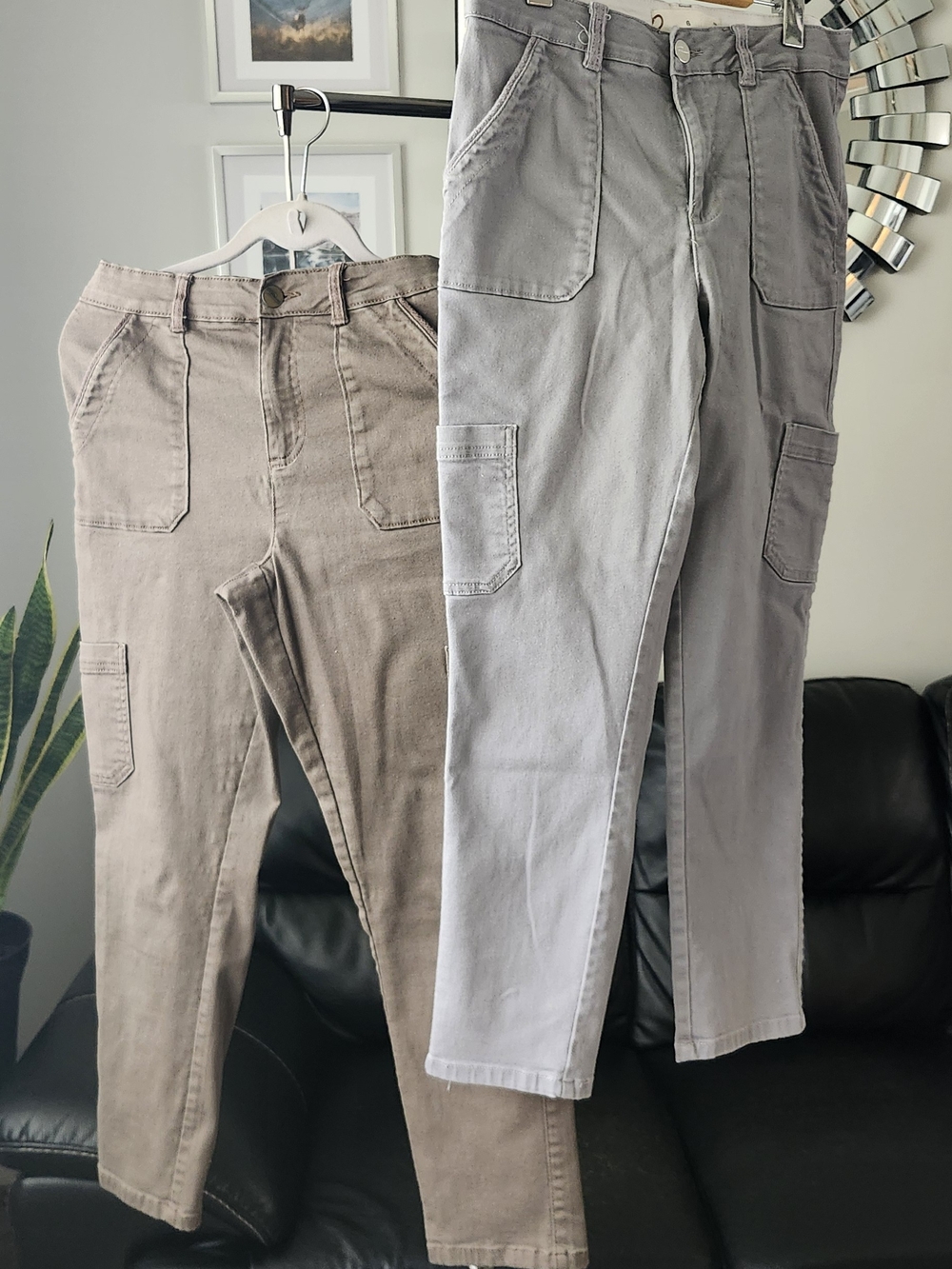Lot Of 2 Ricki's Women's Utility Cargo Pants - Gray and Khaki